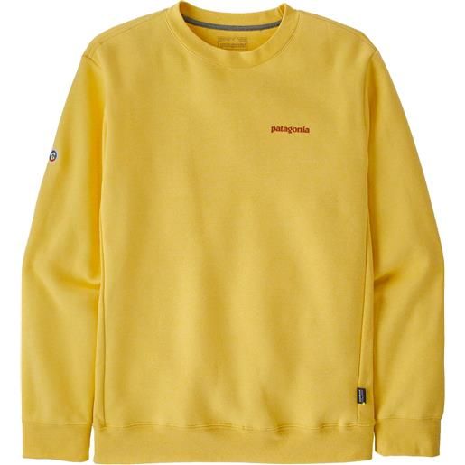Patagonia - felpa girocollo - fitz roy icon uprisal crew sweatshirt milled yellow per uomo in cotone - taglia s, m, l, xl, xxl - giallo
