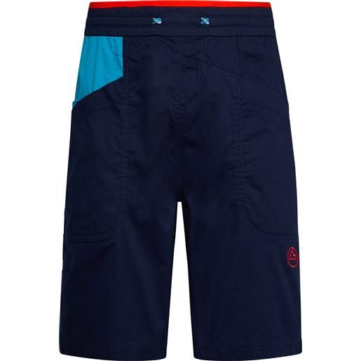 La Sportiva - shorts da arrampicata in cotone bio - bleauser short m deep sea tropic blue per uomo in cotone - taglia s, m, l, xl