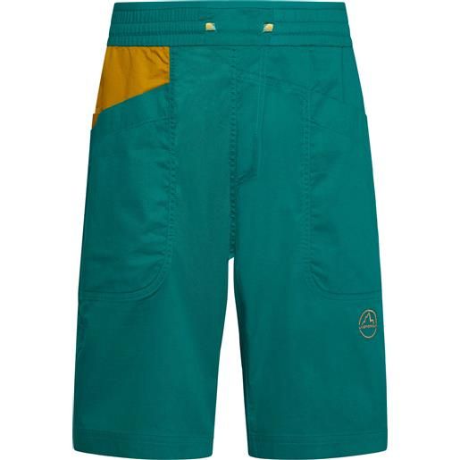 La Sportiva - shorts da arrampicata in cotone bio - bleauser short m everglade savana per uomo in cotone - taglia s, m, l, xl - verde