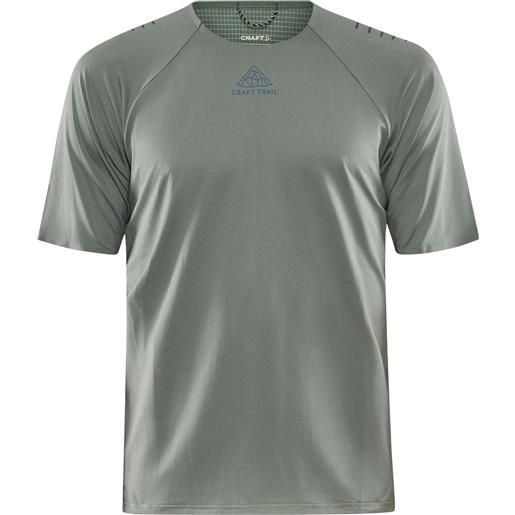 Craft - t-shirt da running - pro trail m tee thyme per uomo in poliestere riciclato - taglia s, m, l, xl - verde