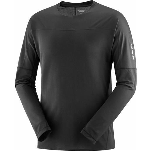 Salomon - maglietta a maniche lunghe ultraleggera - sense aero ls tee m deep black/deep black per uomo - taglia s, m, l, xl - nero