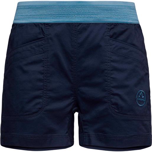 La Sportiva - pantaloncini da arrampicata in cotone biologico - joya short w deep sea moonlight per donne in cotone - taglia xs, s, m, l - blu