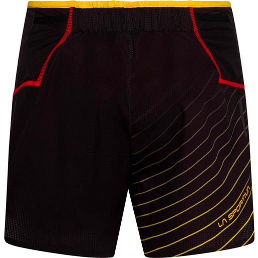 La Sportiva - pantaloncini da trail/running leggeri e traspiranti - freccia short m black yellow per uomo - taglia s, m, l, xl - nero