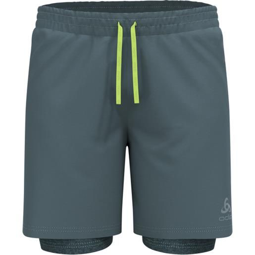 Odlo - shorts da running - essential 365 7 inch 2in1 short dark slate per uomo - taglia s, m, l, xl - grigio