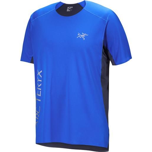 Arc'Teryx - t-shirt da trail/running - norvan downword logo ss m vitality/black sapphire per uomo - taglia s, m, l, xl - blu
