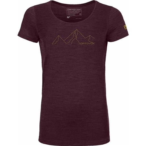 Ortovox - t-shirt in lana merino - 150 cool mountain face ts w dark wine blend per donne - taglia xs, s, m, l - bordeaux
