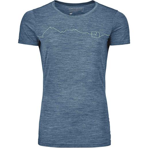 Ortovox - t-shirt in lana merino - 150 cool mountain t-shirt w petrol blue blend per donne - taglia xs, s, m, l