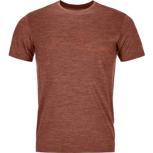 Ortovox - t-shirt in lana merino - 150 cool mountain face t-shirt m clay orange blend per uomo - taglia s, m, l, xl - arancione