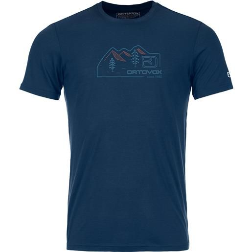 Ortovox - t-shirt traspirante - 150 cool vintage badge t-shirt m deep ocean per uomo in pelle - taglia s, m, l, xl - blu navy