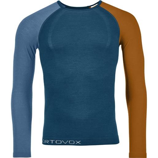 Ortovox - maglia termica in lana merino - 120 comp light long sleeve m petrol blue per uomo - taglia s, m, l, xl
