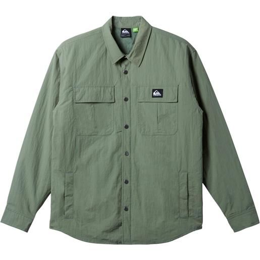Quiksilver - giacca da uomo con collo a camicia - cold snap shacket sea spray per uomo in nylon - taglia s, m, l, xl - verde