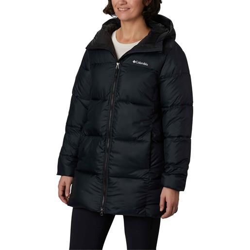 Columbia - piumino metà lunghezza e isolante - puffect mid hooded jacket w black per donne in pelle - taglia s, m - nero