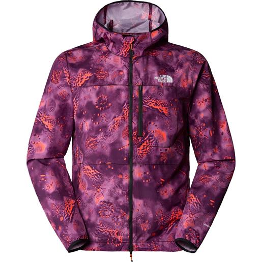 The North Face - giacca da trail/running - m higher run wind jacket vivid flame trailglyph per uomo in poliestere riciclato - taglia s, m, l, xl - arancione