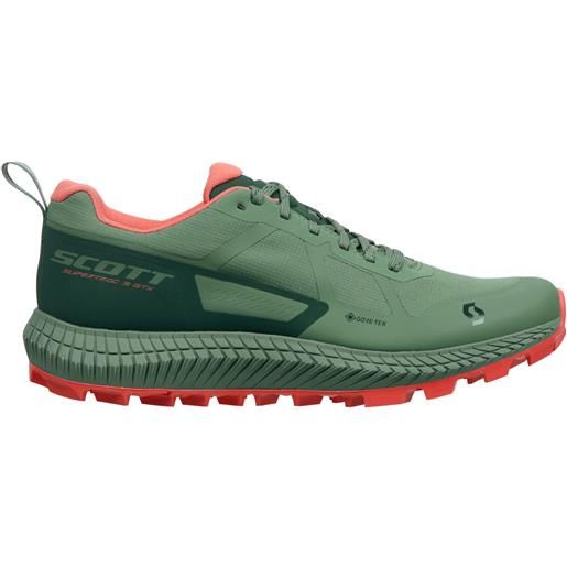 Scott - scarpe da trail - w's supertrac 3 gtx frost green/coral pink per donne in nylon - taglia 38.5,40 - kaki