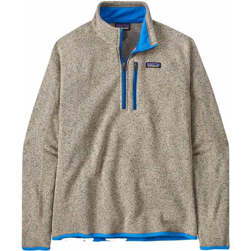 Patagonia - pile leggero - m's better sweater 1/4 zip oar tan w/vessel blue per uomo in poliestere riciclato - taglia s, m, l, xl, xxl
