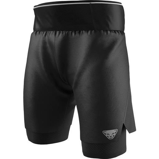 Dynafit - shorts leggeri con cosciale integrato per il trail running - dna ultra m 2/1 shorts black out per uomo in pelle - taglia s, m, l, xl - nero