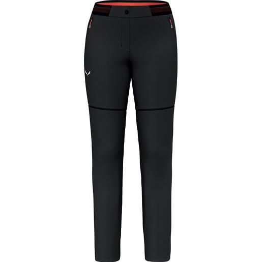 Salewa - pantaloni softshell convertibili - pedroc 2 dst 2/1 pants w black out per donne in pelle - taglia xs, s, m, l - nero