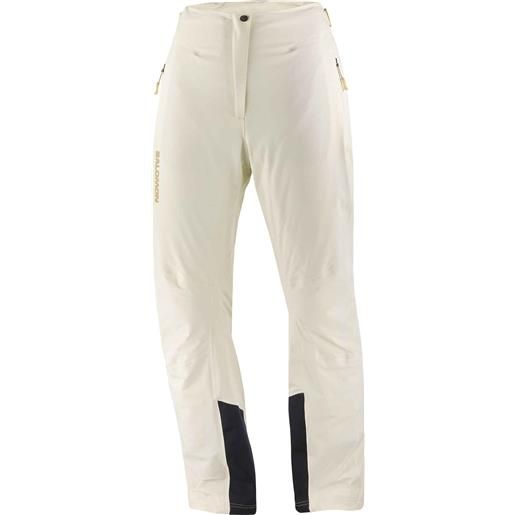 Salomon - pantaloni da sci isolanti e traspiranti - s/max warm pants w vanilla ice per donne in pelle - taglia xs, s - beige