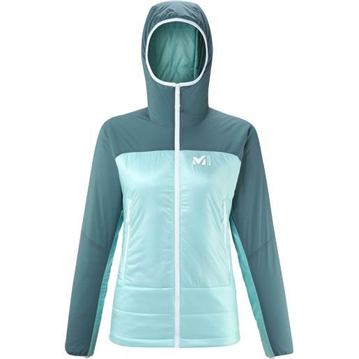 Millet - piumino caldo da alpinismo - fusion airwarm hoodie w aruba hydro per donne - taglia xs, l - blu