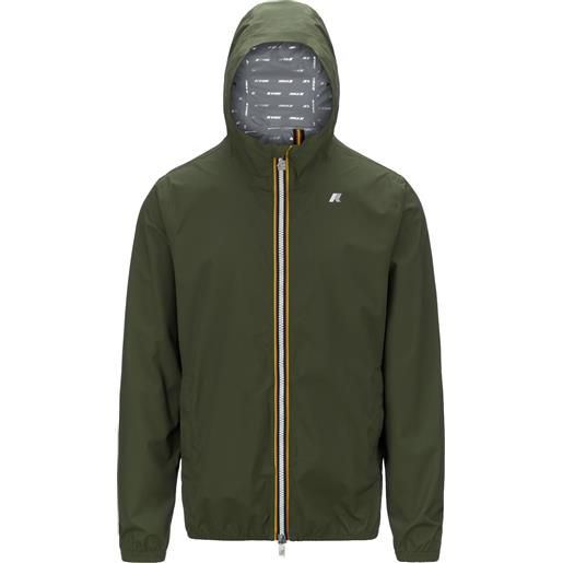 K-Way - giacca impermeabile, traspirante e antivento - jack eco stretch dot v green cypress per uomo in pelle - taglia s, m, l, xl - verde