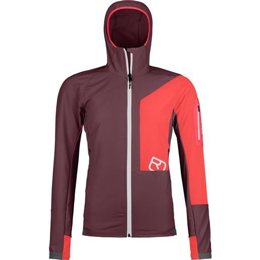 Ortovox - giacca da scialpinismo - berrino hooded jacket w winetasting per donne in softshell - taglia xs, m, l - bordeaux