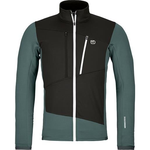 Ortovox - giacca in pile isolante e traspirante - fleece grid jacket m dark arctic grey per uomo - taglia s, m, l, xl - grigio