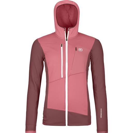 Ortovox - giacca in pile isolatante e traspirante - fleece grid hoody w mountain rose per donne - taglia xs, s, m, l - rosa