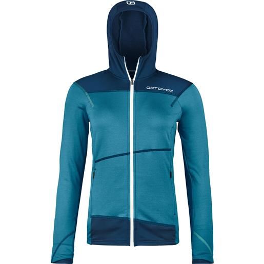 Ortovox - giacca in pile stretch e traspirante - fleece light hoody w mountain blue per donne in pelle - taglia xs, s, m, l
