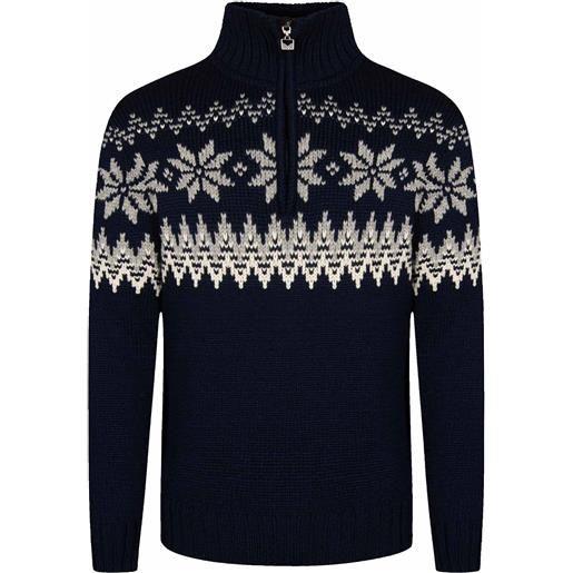 Dale of Norway - maglione con mezza zip in lana merino - myking sweater navy/off white/light charcoal per uomo - taglia l - blu navy