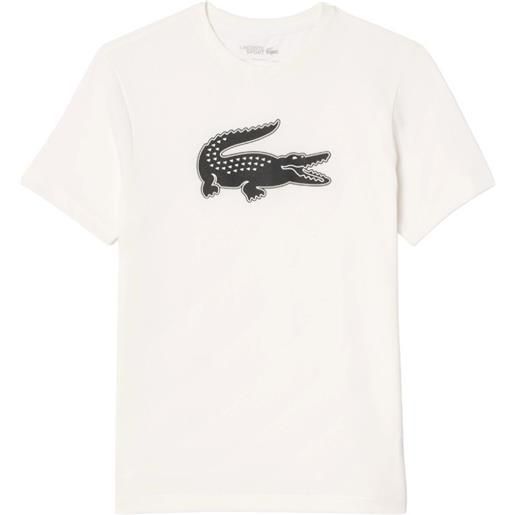 Lacoste t-shirt da uomo Lacoste sport 3d print crocodile breathable jersey t-shirt - white