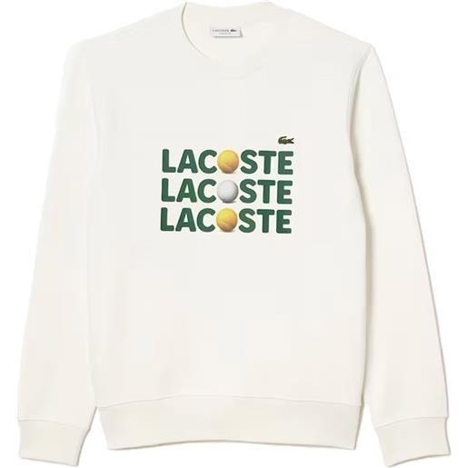 Lacoste felpa stampa uomo bianco