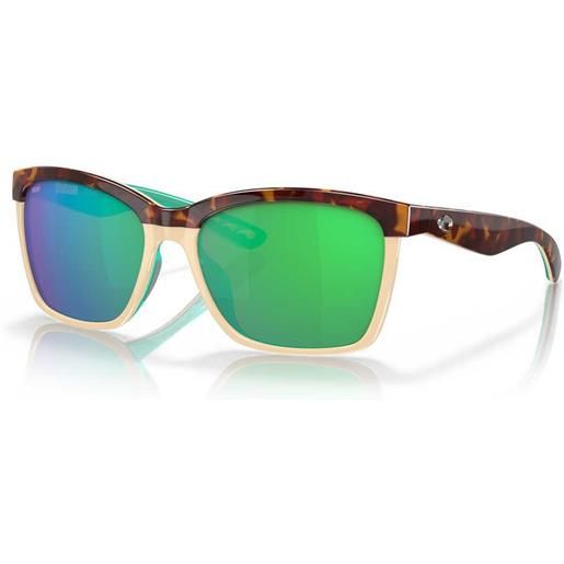 Costa anaa mirrored polarized sunglasses marrone, oro green mirror 580p/cat2 uomo