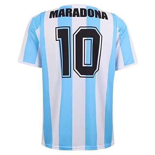 Kingdo maglia argentina maradona - bambini e adulti - ragazzi - uomo - maglia da calcio - regali - sport t shirt - abbigliamento sportivo, blu, 152