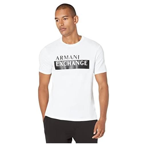 Armani Exchange t-shirt girocollo logo sul petto t-shirt, uomo, bianco, l