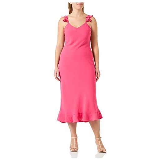 Naf Naf kiolette r1 vestito da cocktail, rosa peonia, 44 donna