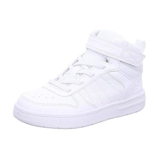 Skechers smooth street, scarpe sportive bambini e ragazzi, white synthetic white trim, 31 eu