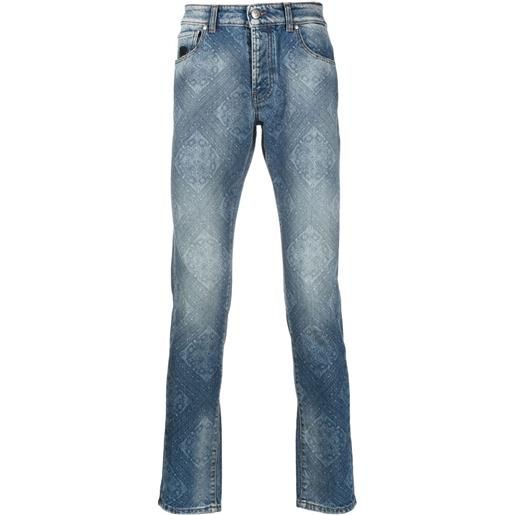 John Richmond jeans slim con monogramma - blu
