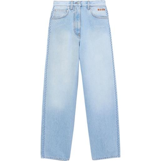 MSGM jeans con ricamo - blu