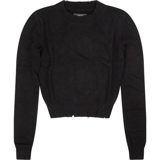 AMIRI maglione girocollo con strappi - nero