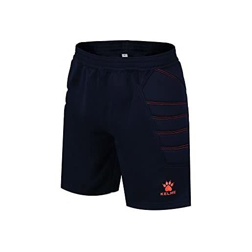 KELME pantalone basico portiere corto, bambini, dark blue/neon orange, 160