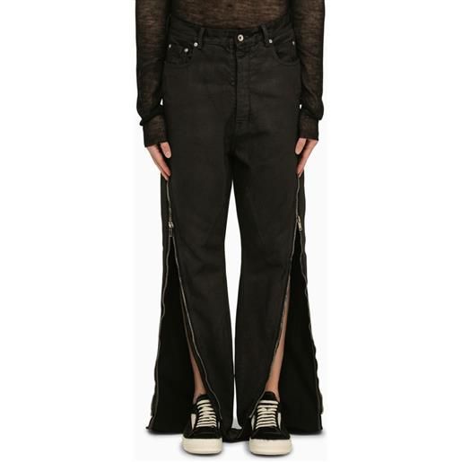 Rick Owens jeans bolan banana nero in denim con zip