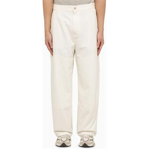 Carhartt WIP pantalone wide panel pant bianco cera