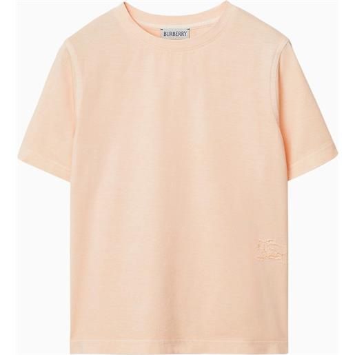 Burberry t-shirt girocollo color pesca in cotone