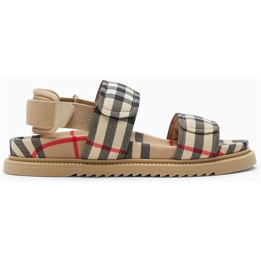 Burberry sandalo beige motivo check