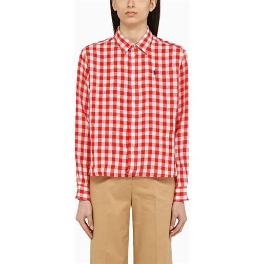 Polo Ralph Lauren camicia bianca/rossa a quadri in lino