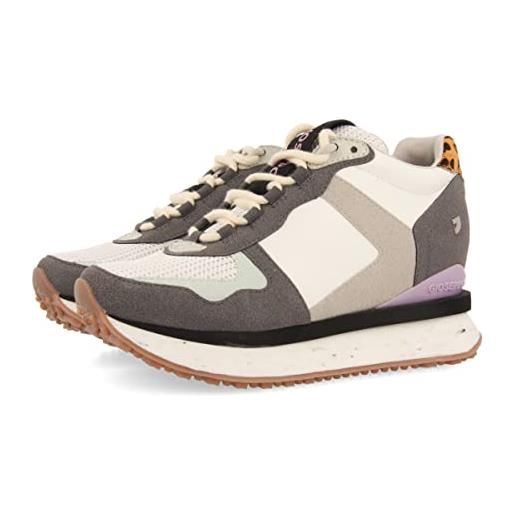 GIOSEPPO sneakers multicolor da donna berle con animal print. Jeans e tonalitá lilla e menta e zeppa interna