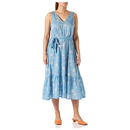 Part Two papayapw dr dress feminine silhouette vestito, dusk blue block print, 46 donna