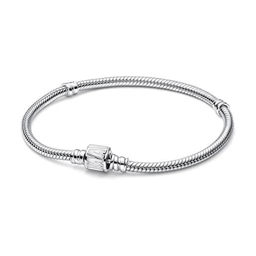 Pandora bracciale in maglia snake marvel in argento 9 con chiusura marvel e smalto bianco, 20