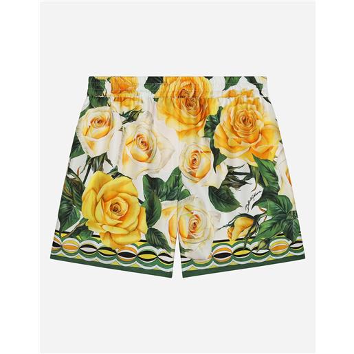 Dolce & Gabbana shorts in twill stampa rose gialle
