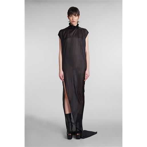 Rick Owens abito edfu t dress in seta nera